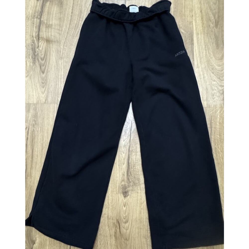 Aritzia Cozy Sweatfleece Mega Baggy Fold Sweatpants Women’s XS Black Wide Leg - Picture 5 of 11